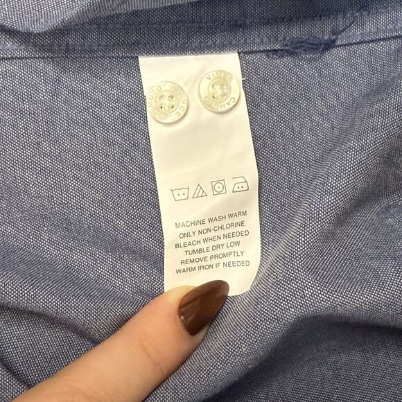 Vince Camuto Button Down Blue Long Sleeve Size 15.5 34/35 Slim Fit Button Up - Picture 10 of 10